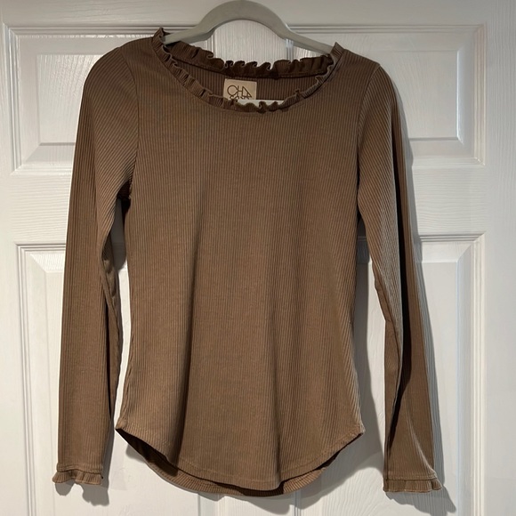 CHASER Brand Long Sleeve Tee Shirt, mocha , size medium. (NWOT) - Picture 4 of 12